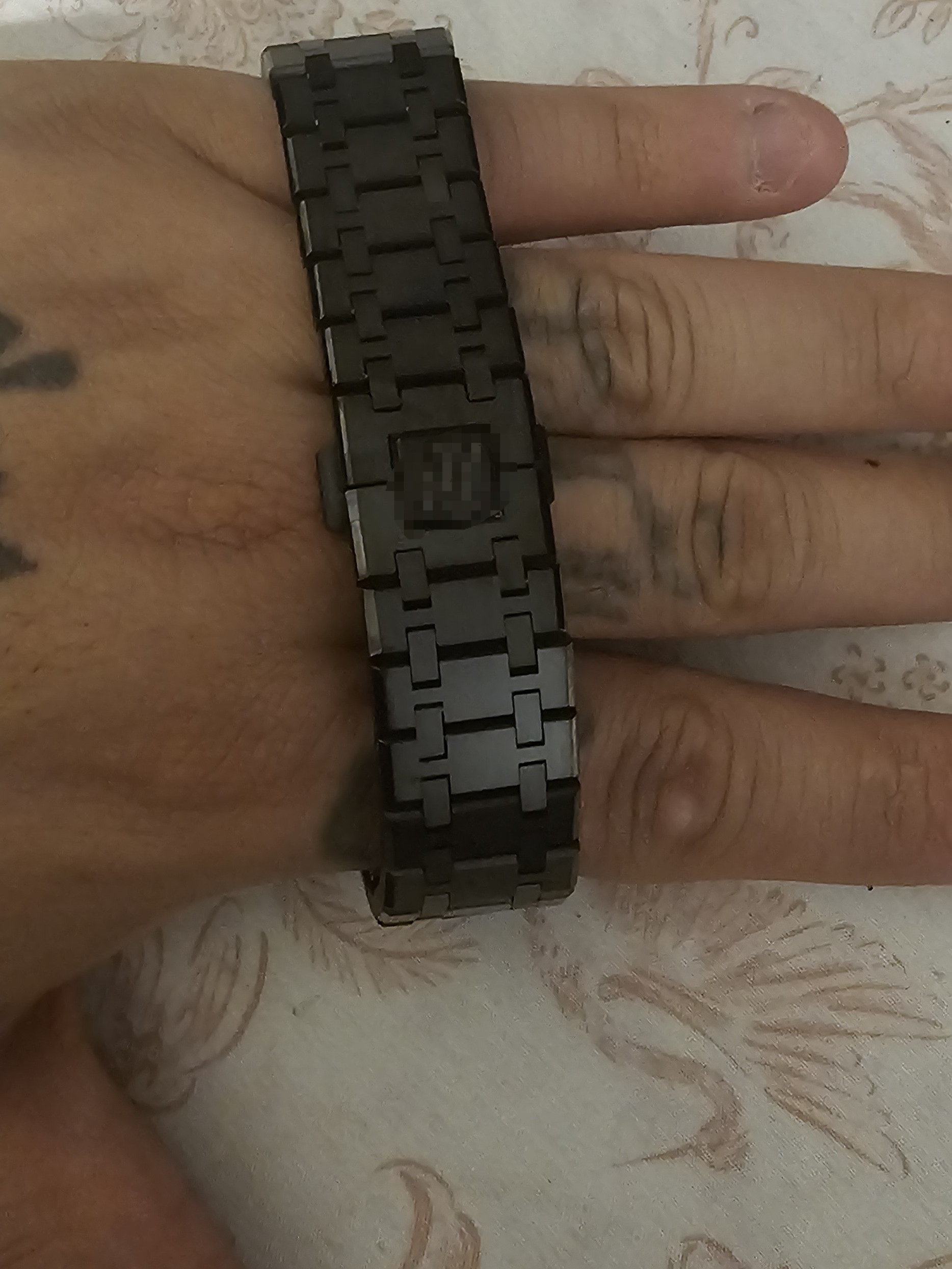 Mens Black Stainless Steel Link Bracelet Watch Band
